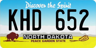 ND license plate KHD652