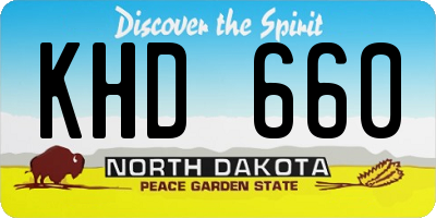 ND license plate KHD660