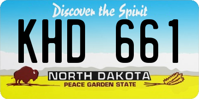 ND license plate KHD661