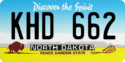 ND license plate KHD662