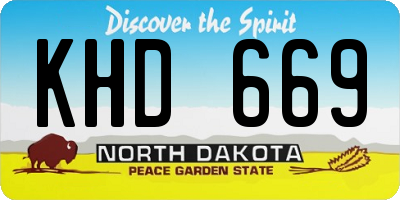 ND license plate KHD669