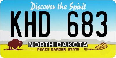 ND license plate KHD683