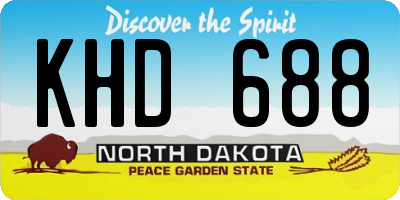 ND license plate KHD688