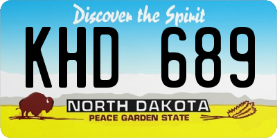 ND license plate KHD689