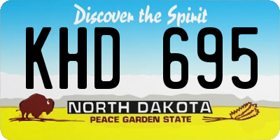 ND license plate KHD695