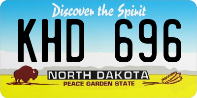 ND license plate KHD696