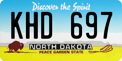 ND license plate KHD697