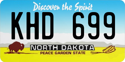 ND license plate KHD699