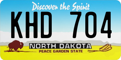 ND license plate KHD704