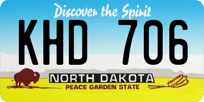ND license plate KHD706