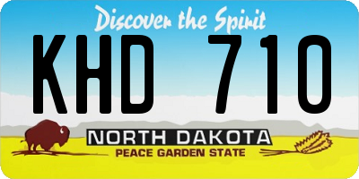 ND license plate KHD710