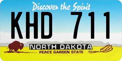 ND license plate KHD711