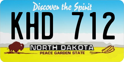 ND license plate KHD712