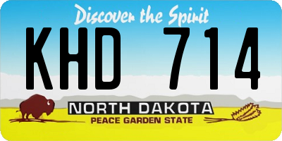 ND license plate KHD714