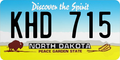ND license plate KHD715