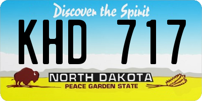 ND license plate KHD717