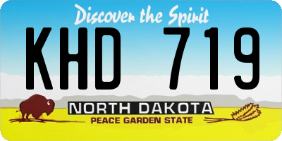 ND license plate KHD719