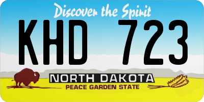 ND license plate KHD723
