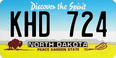 ND license plate KHD724