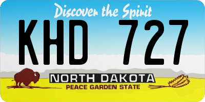 ND license plate KHD727