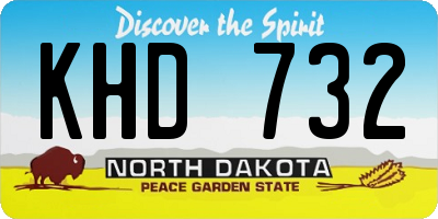 ND license plate KHD732