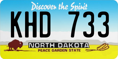 ND license plate KHD733