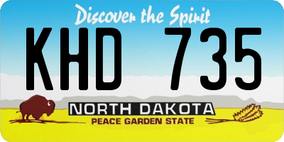 ND license plate KHD735