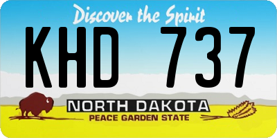 ND license plate KHD737