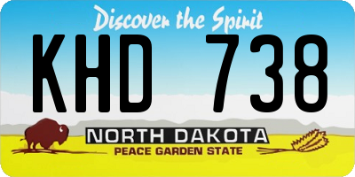 ND license plate KHD738