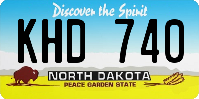 ND license plate KHD740