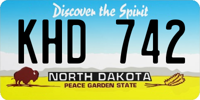 ND license plate KHD742