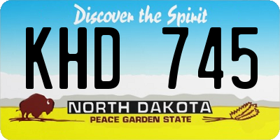 ND license plate KHD745