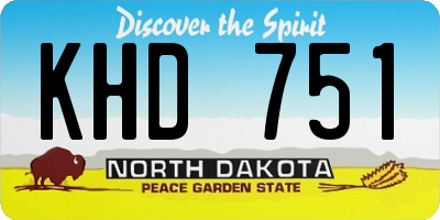ND license plate KHD751