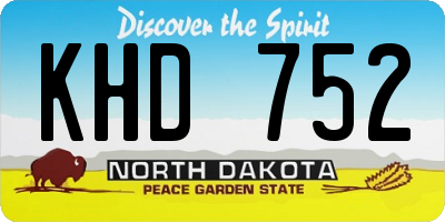 ND license plate KHD752