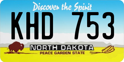ND license plate KHD753