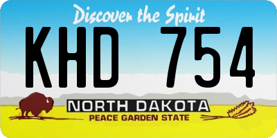 ND license plate KHD754