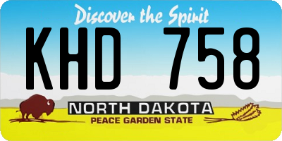 ND license plate KHD758