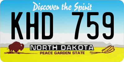ND license plate KHD759
