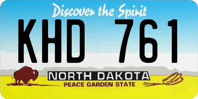 ND license plate KHD761