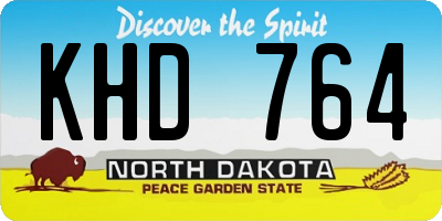 ND license plate KHD764