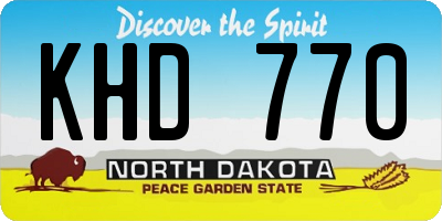ND license plate KHD770