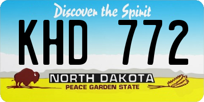 ND license plate KHD772