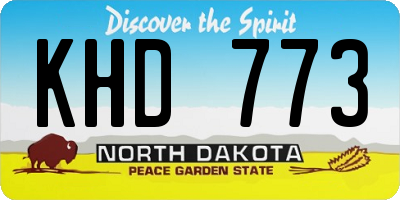 ND license plate KHD773