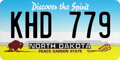 ND license plate KHD779