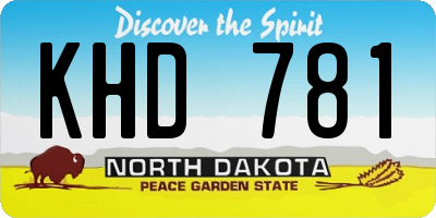 ND license plate KHD781