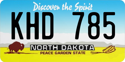 ND license plate KHD785