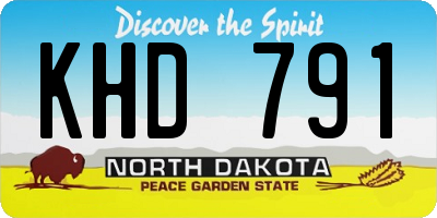 ND license plate KHD791