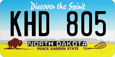 ND license plate KHD805
