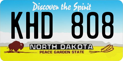ND license plate KHD808