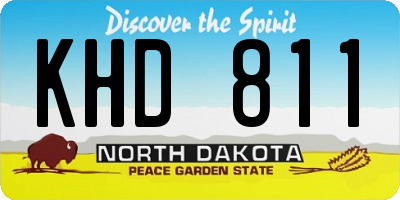 ND license plate KHD811